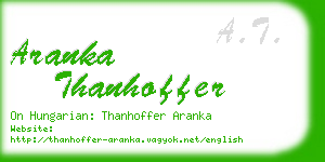 aranka thanhoffer business card